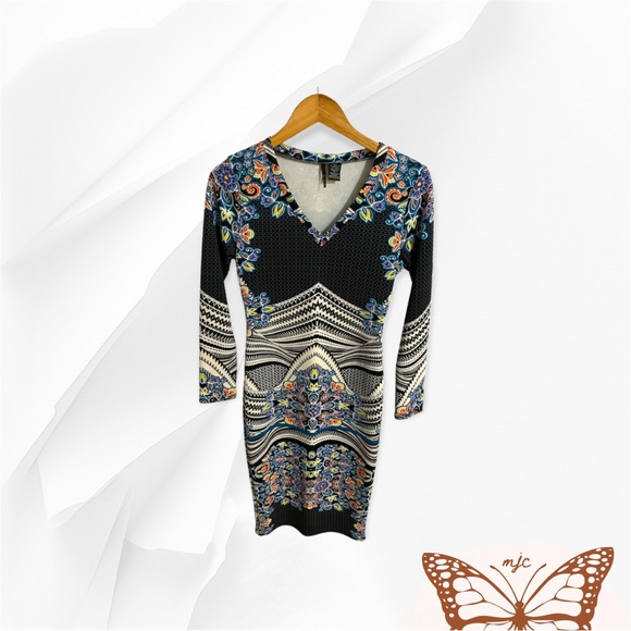 Fire Los Angeles Dresses & Skirts - Fire Los Angeles Unique Multi-colored Patterned Dress Size M